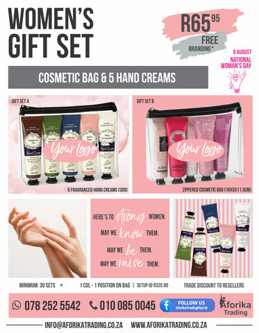 Women's Day Gift Set - Cosmetic Bag & Hand Creams