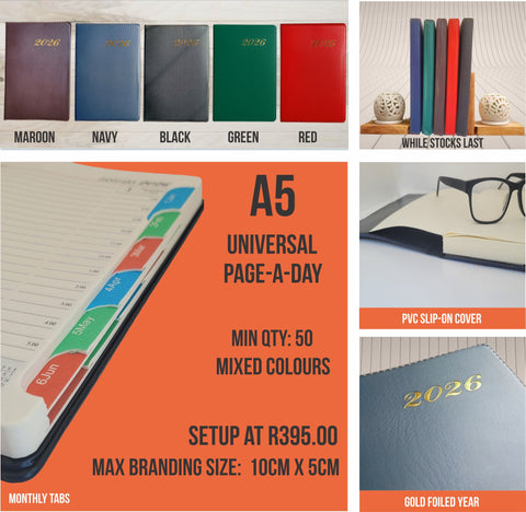 A5 Universal Diaries with PVC Cover - Aforika Trading