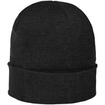 Acrylic Knitted Beanie. Solid Black