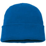 Acrylic Knitted Beanie. Solid Blue