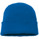 Acrylic Knitted Beanie. Solid Blue