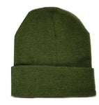 Acrylic Knitted Beanie. Olive Green