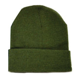 Acrylic Knitted Beanie. Olive Green