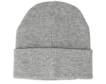 Acrylic Knitted Beanie. Grey Melange