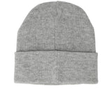 Acrylic Knitted Beanie. Grey Melange