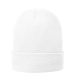Acrylic Knitted Beanie. Solid White