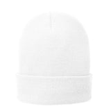 Acrylic Knitted Beanie. Solid White