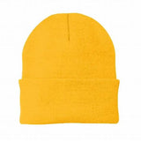 Acrylic Knitted Beanie. Yellow